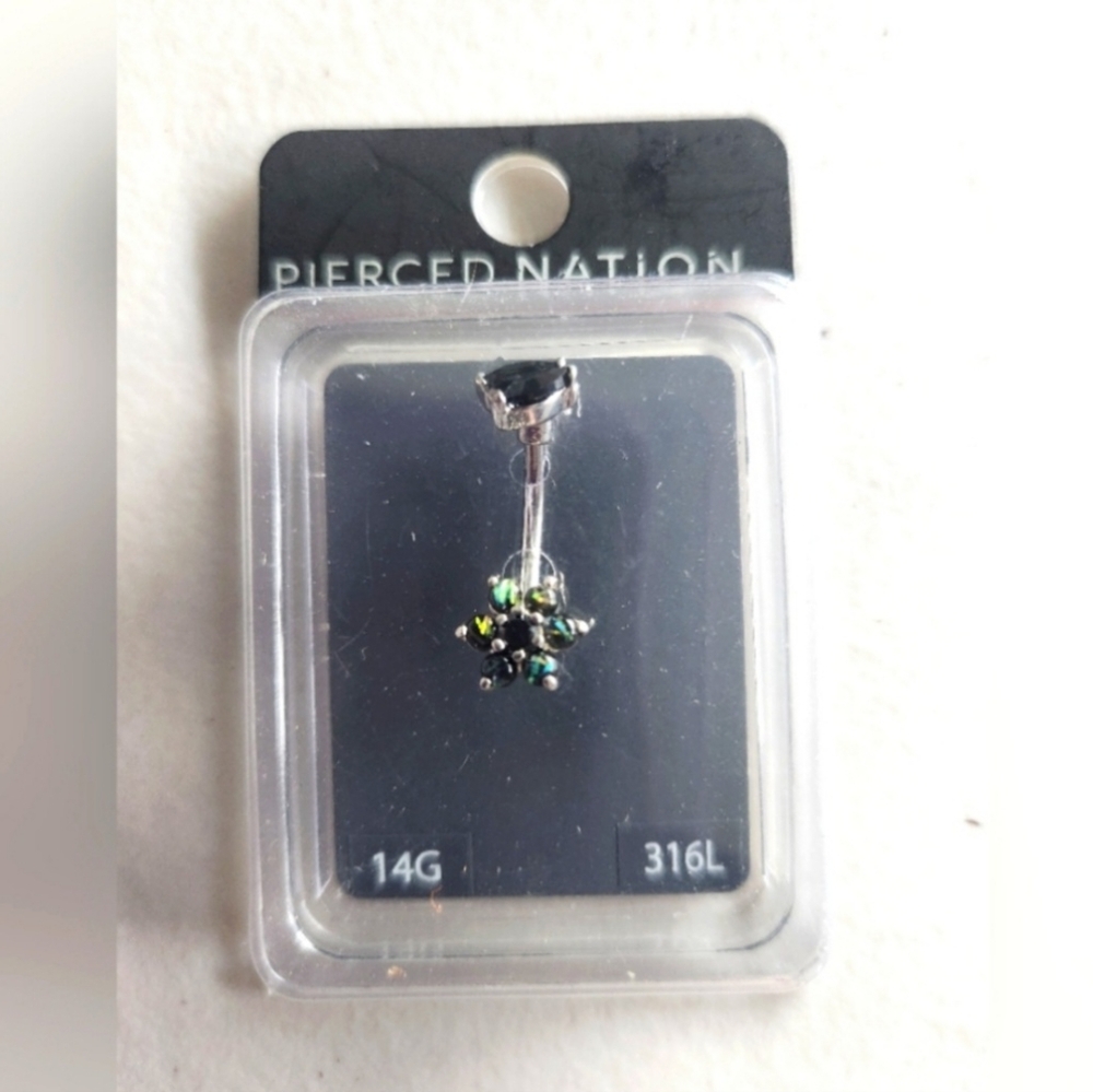 BOGO FREE! Black Rainbow Flower Navel Jewelry